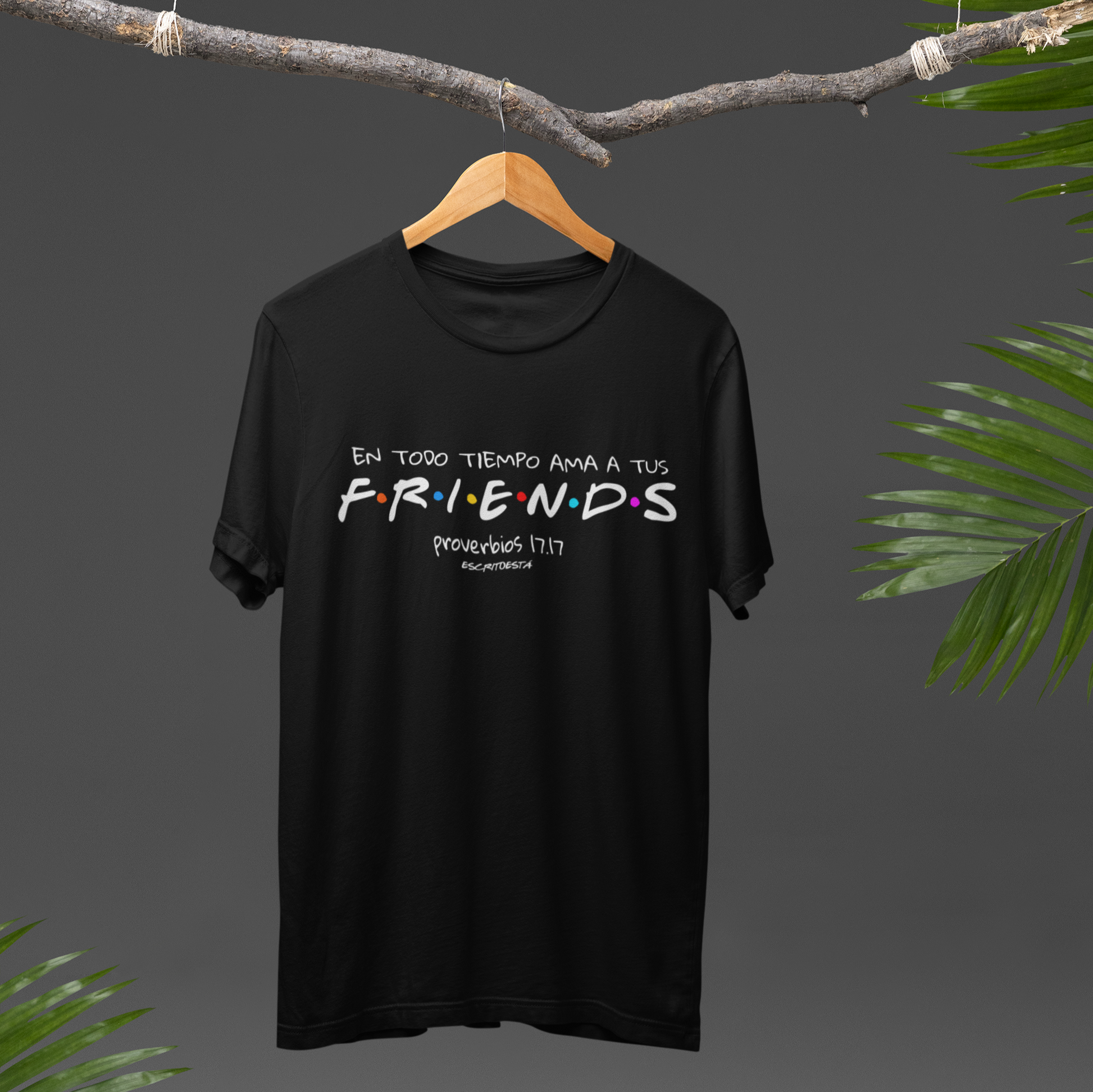 Camisa cristiana ESCRITOESTÁ– diseño icónico de fe y confianza.