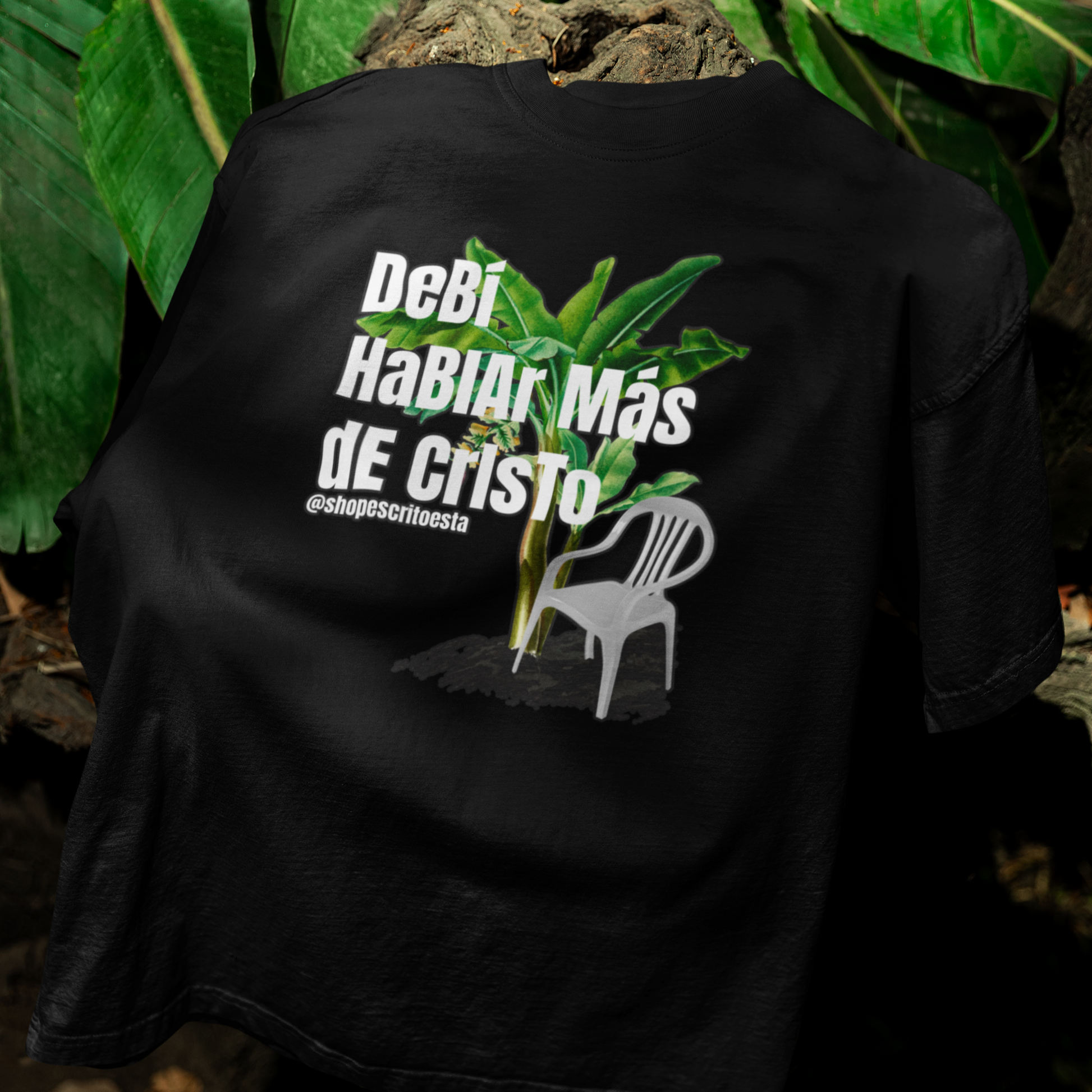 Camisa unisex cristiana ESCRITOESTÁ Debi Hablar mas de Cristo negra.