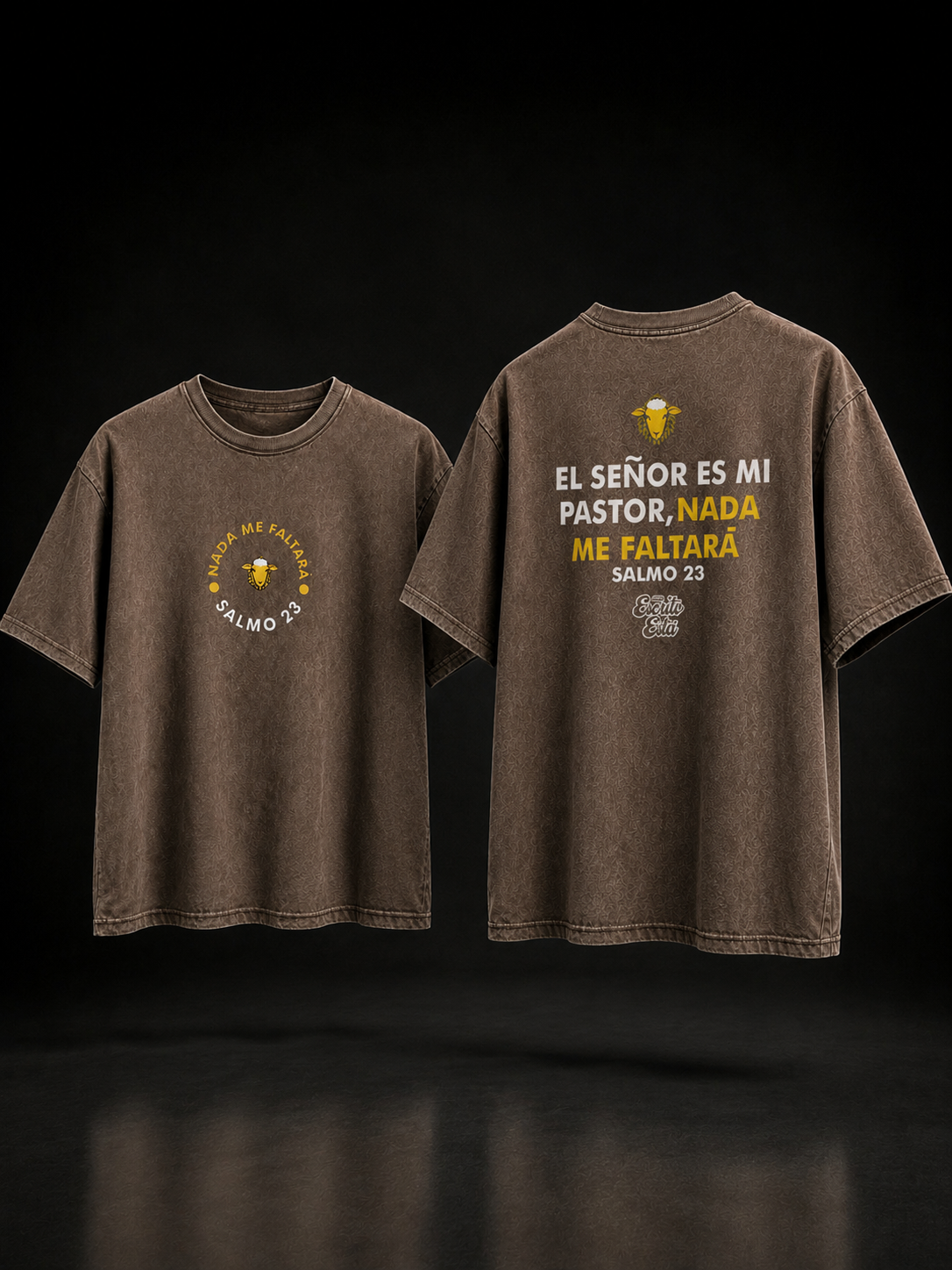 Camisa_cristiana Salmo 23 ESCRITOESTÁ camiseta_cristiana_premium_Heavyweight