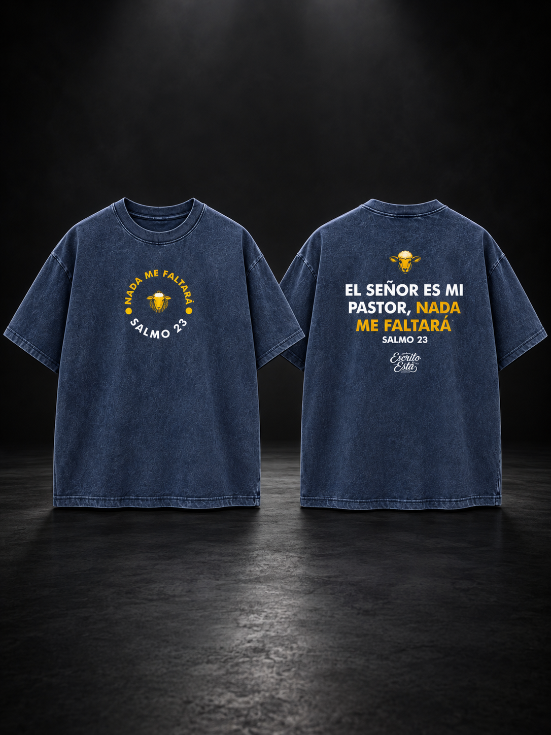 Camisa_cristiana Salmo 23 Vintage ESCRITOESTÁ camiseta_cristiana_premium_Heavyweight