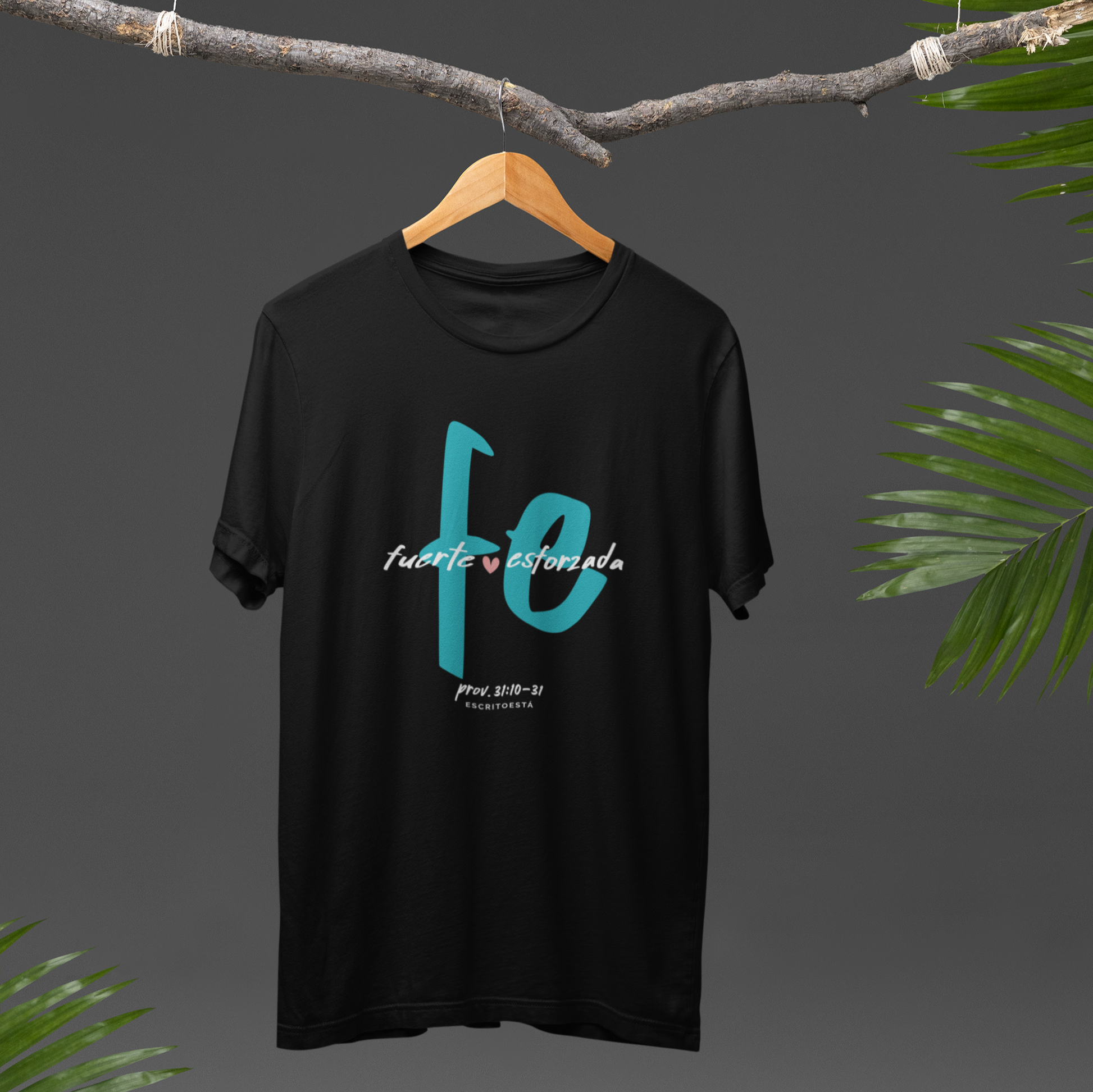 Camisa cristiana ESCRITOESTÁ– FE diseño icónico de fe y confianza.