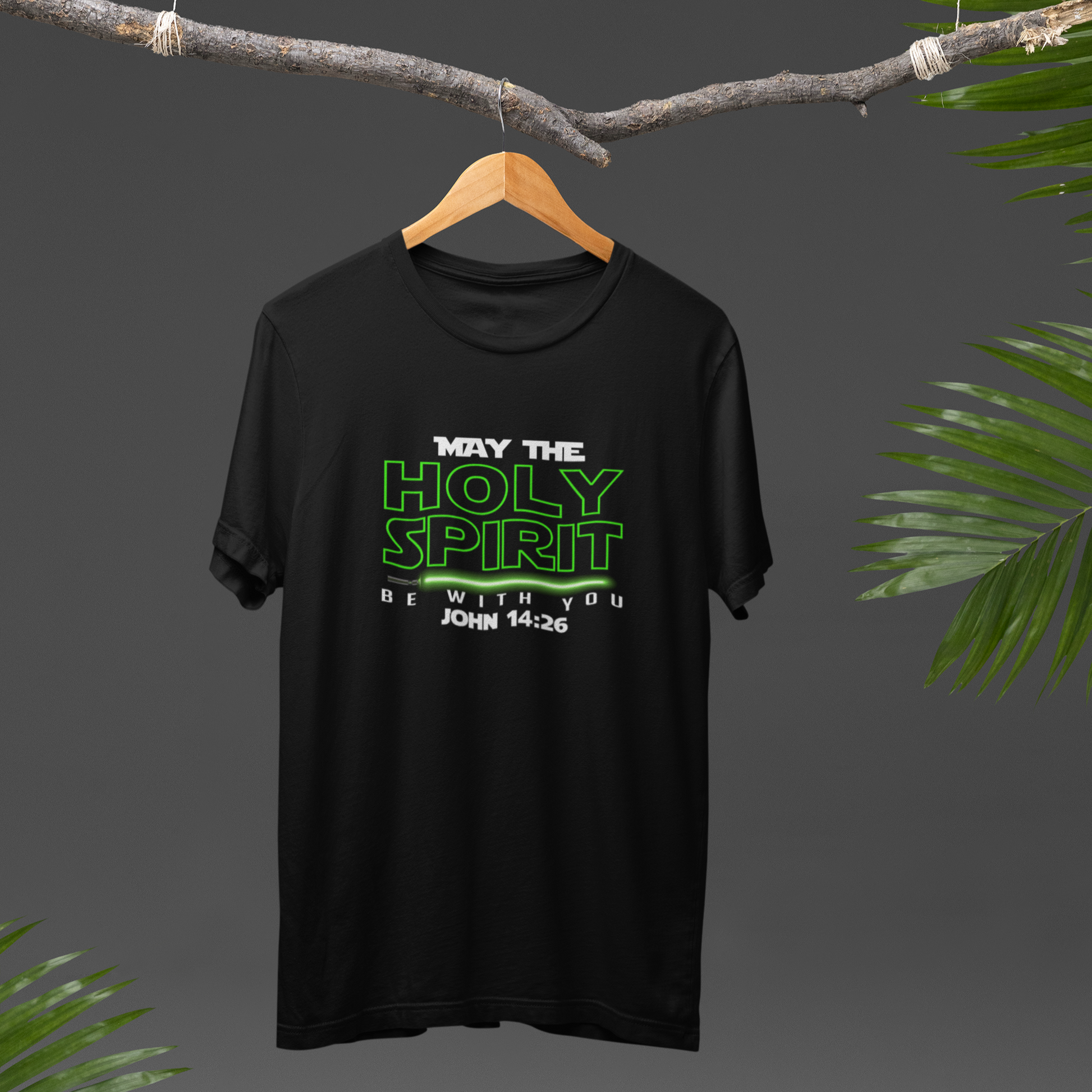 Camisa cristiana ESCRITOESTÁ–  diseño icónico de fe y confianza.