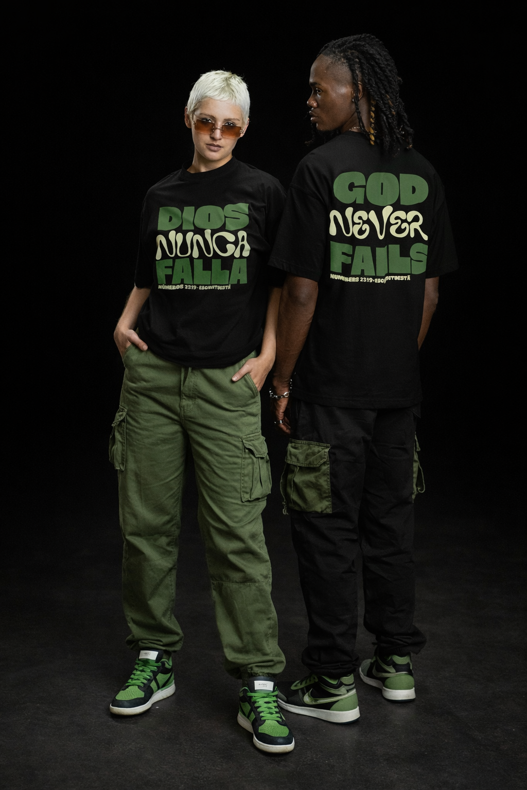 Camisa cristiana DIOS NUNCA FALLA ESCRITOESTÁ camiseta cristiana con mensaje bíblico Números 23:19