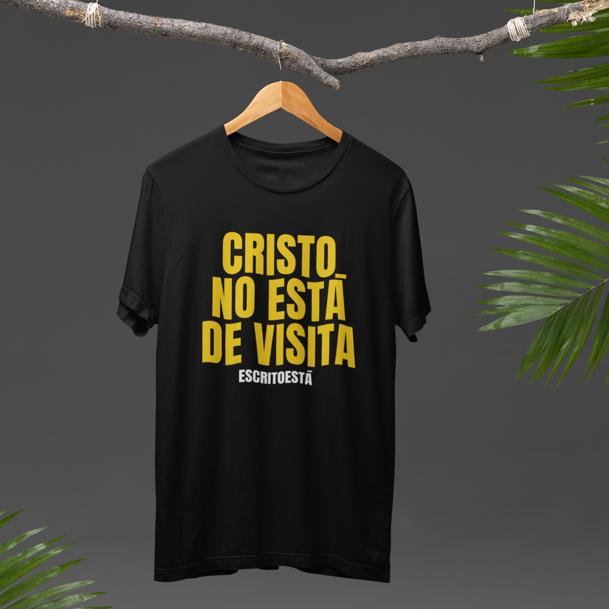 Camisa cristiana ESCRITOESTÁ– diseño icónico de fe y confianza.