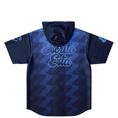 Hooded Baseball Jersey - Blue